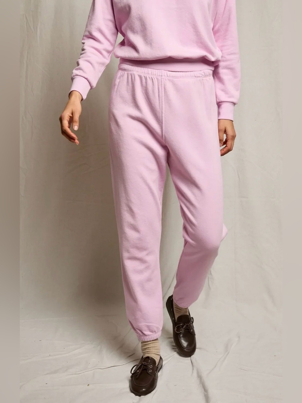 perfectwhitetee johnny french terry easy sweatpant sugar pink size S